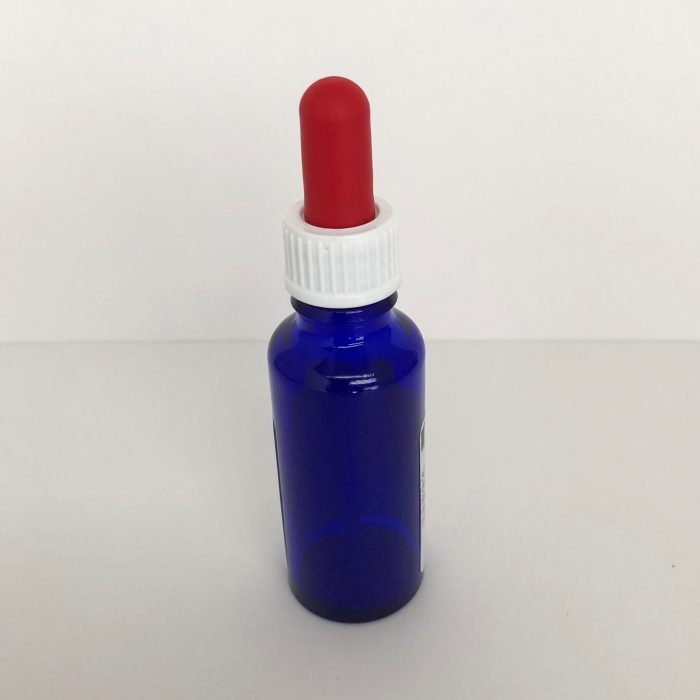 Flacone vetro blu - pipetta rossa vetro - immagine 4