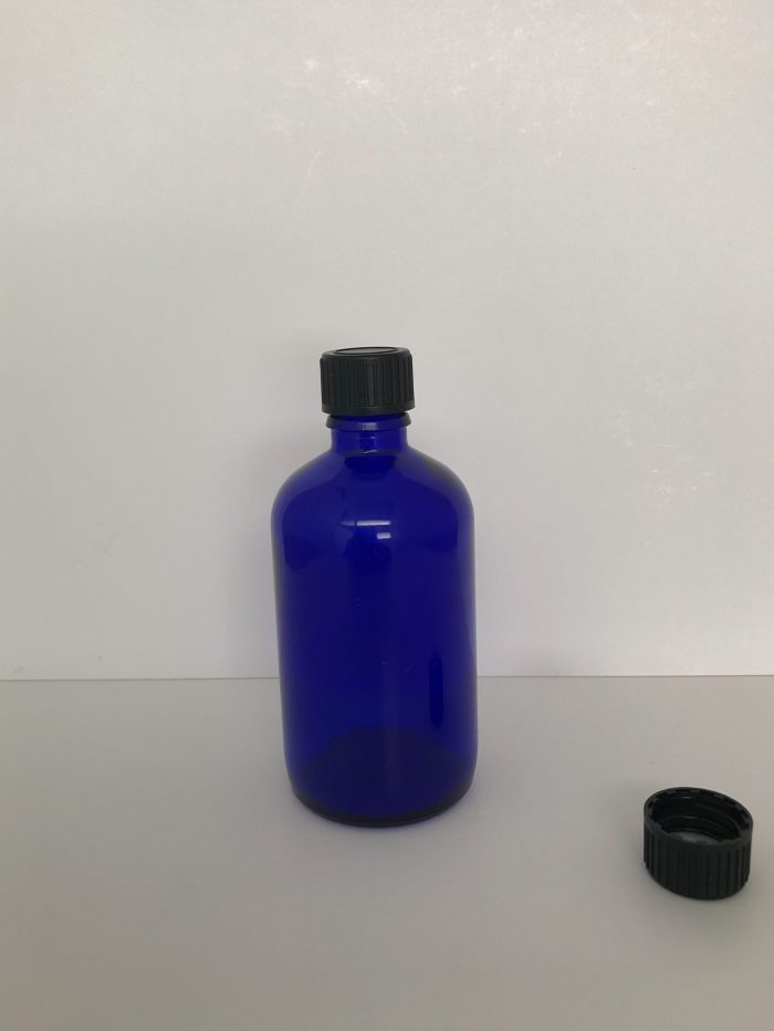 Flacone vetro blu - tappo a vite - immagine 3
